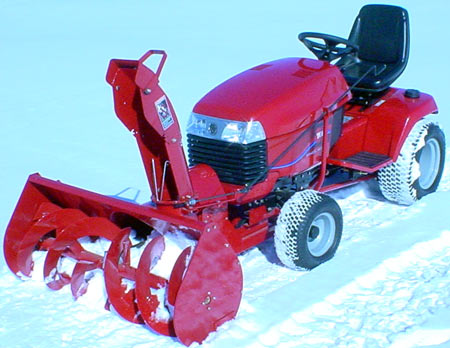 toro 5xi garden tractor 44" Two stage snow thrower
